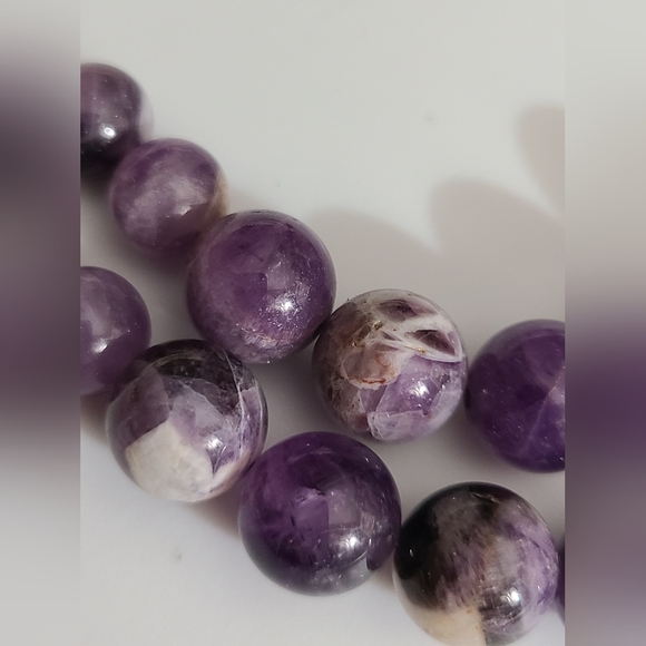 Amethyst graduated beaded necklace ARTISAN beautiful silver tone clasp 22.5" vtg - Picture 11 of 16